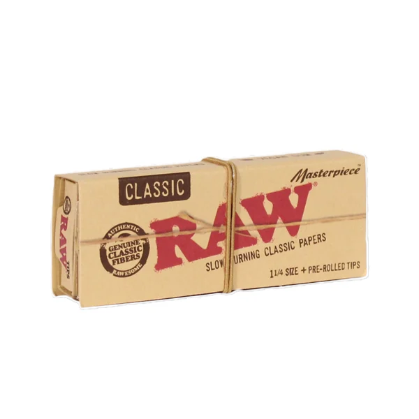 RAW CLASSIC Masterpiece 1 1/4 Size + Pre-Rolled Tips Rolling Papers