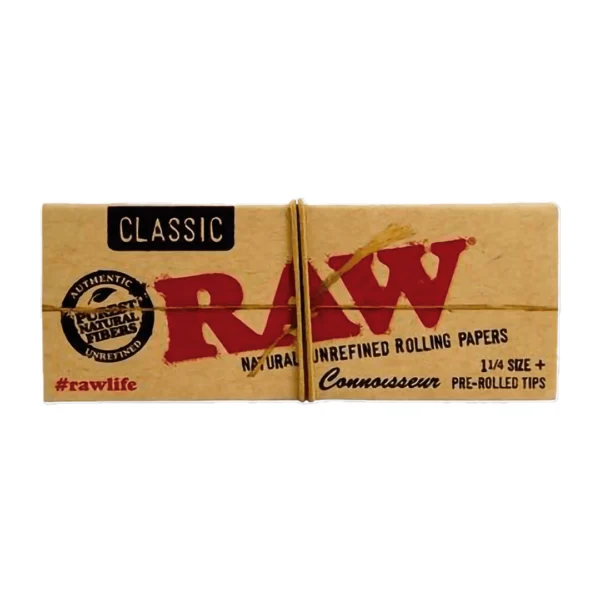 RAW CLASSIC Connoseuir 1 1/4 Size + Tips Rolling Papers