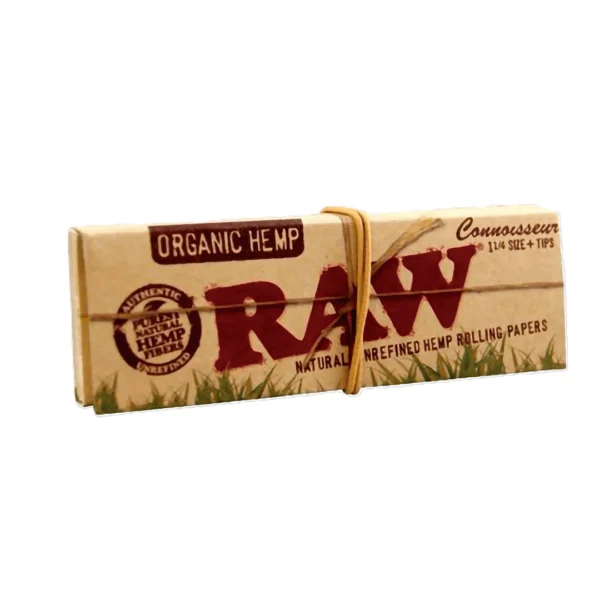 RAW ORGANIC HEMP Connoseuir 1 1/4 Size + Tips Rolling Papers