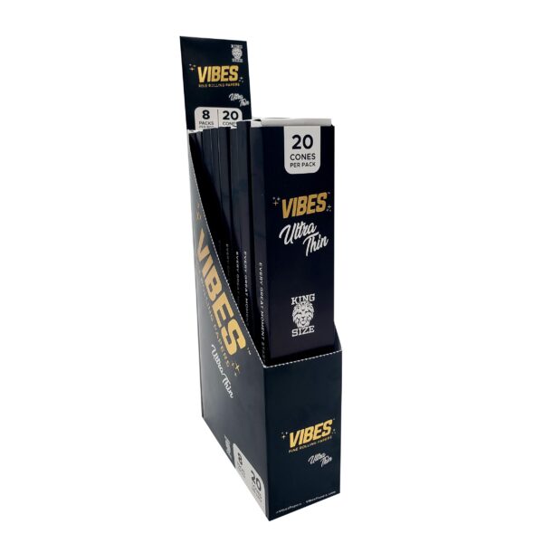 VIBES King Size Cones Box Black Ultra Thin (20ct) - Image 3