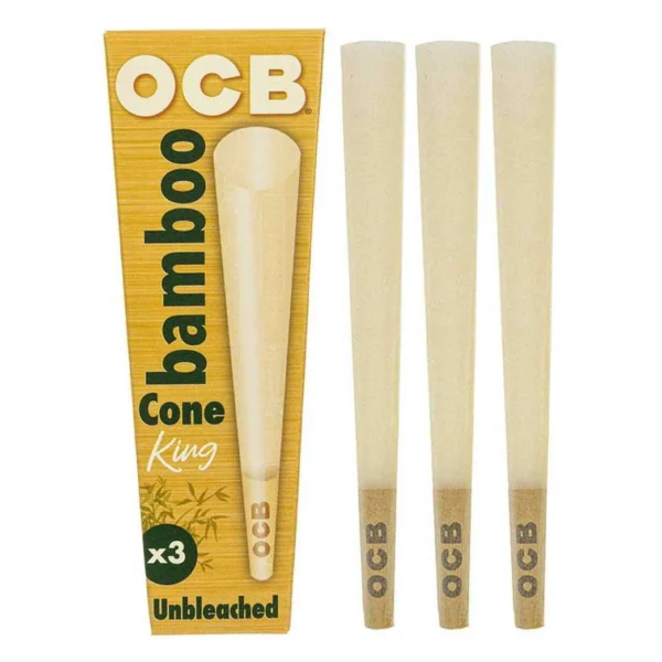 OCB Bamboo King Size Unbleached Cones